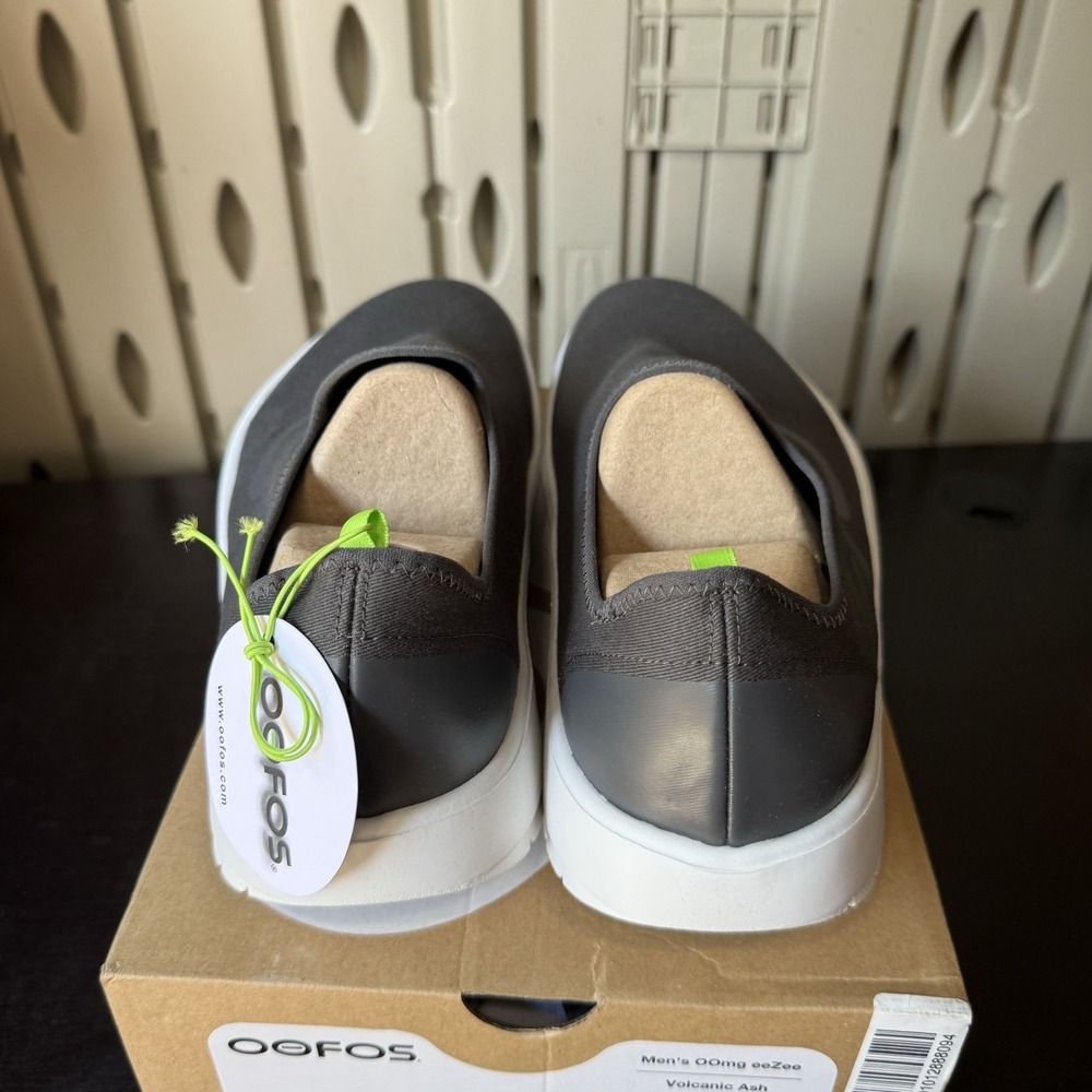 Oofos OOmg Eezee Men's Size 12.5 Slip On Recovery Sneakers Gray Comfort Shoes - Picture 7 of 9